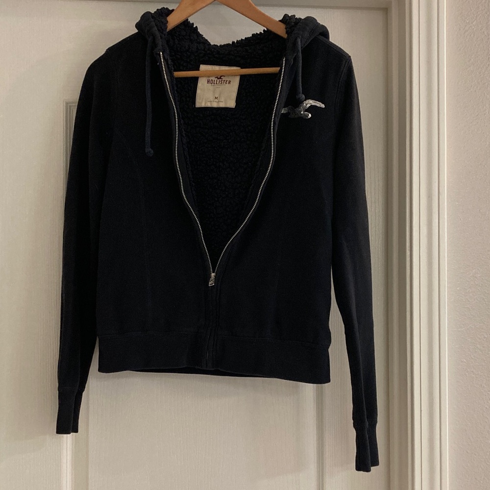 Hollister Navy Zip-Up Hoodie
